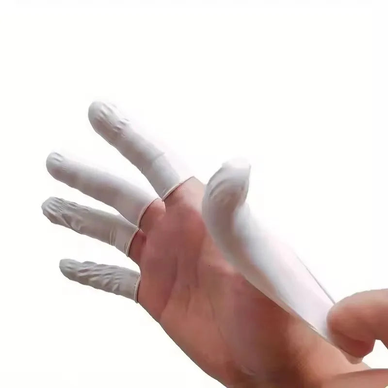 20/100PCS Anti-static Latex Finger Cots Non-slip Disposable Rubber Finger Protectors Fingertip Sleeves