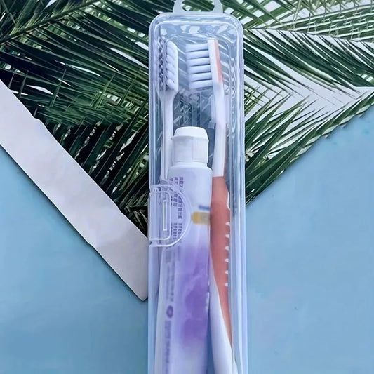 Toothbrush Box Transparent Organizer Case Travel Portable Toothbrush Holder Plastic Toothpaste Box Storage Container