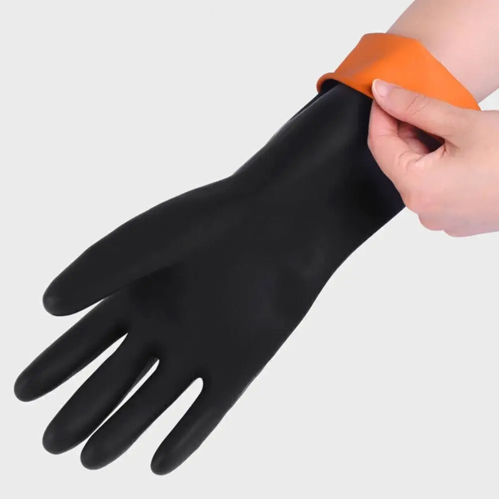 Heavy Duty Chemical Resistant Gloves 18''22'' Long Reusable Resist Strong Acid and Alkali Latex Gauntlets