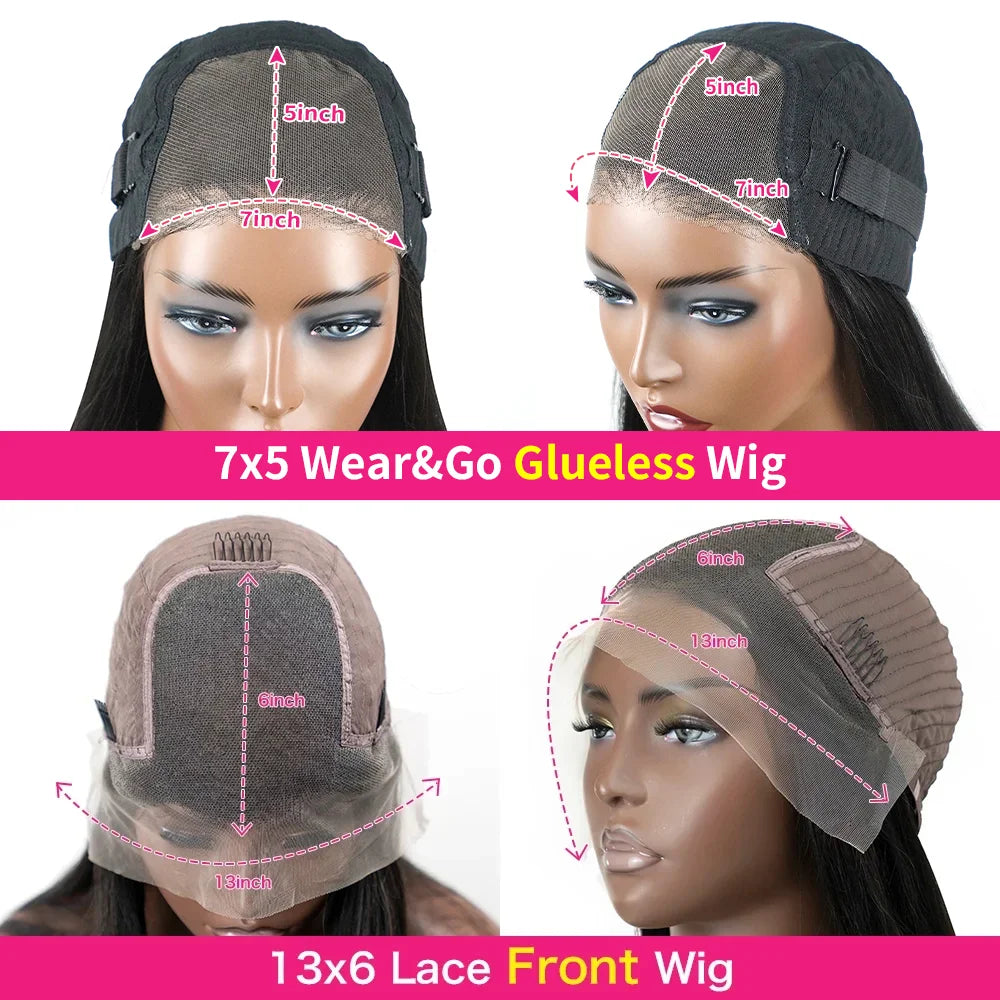 300 Density Water Wave Glueless Wig Human Hair Curly 13x6 HD Lace Frontal Wig Deep Wave 7x5 Glueless Wigs Human Hair For Women