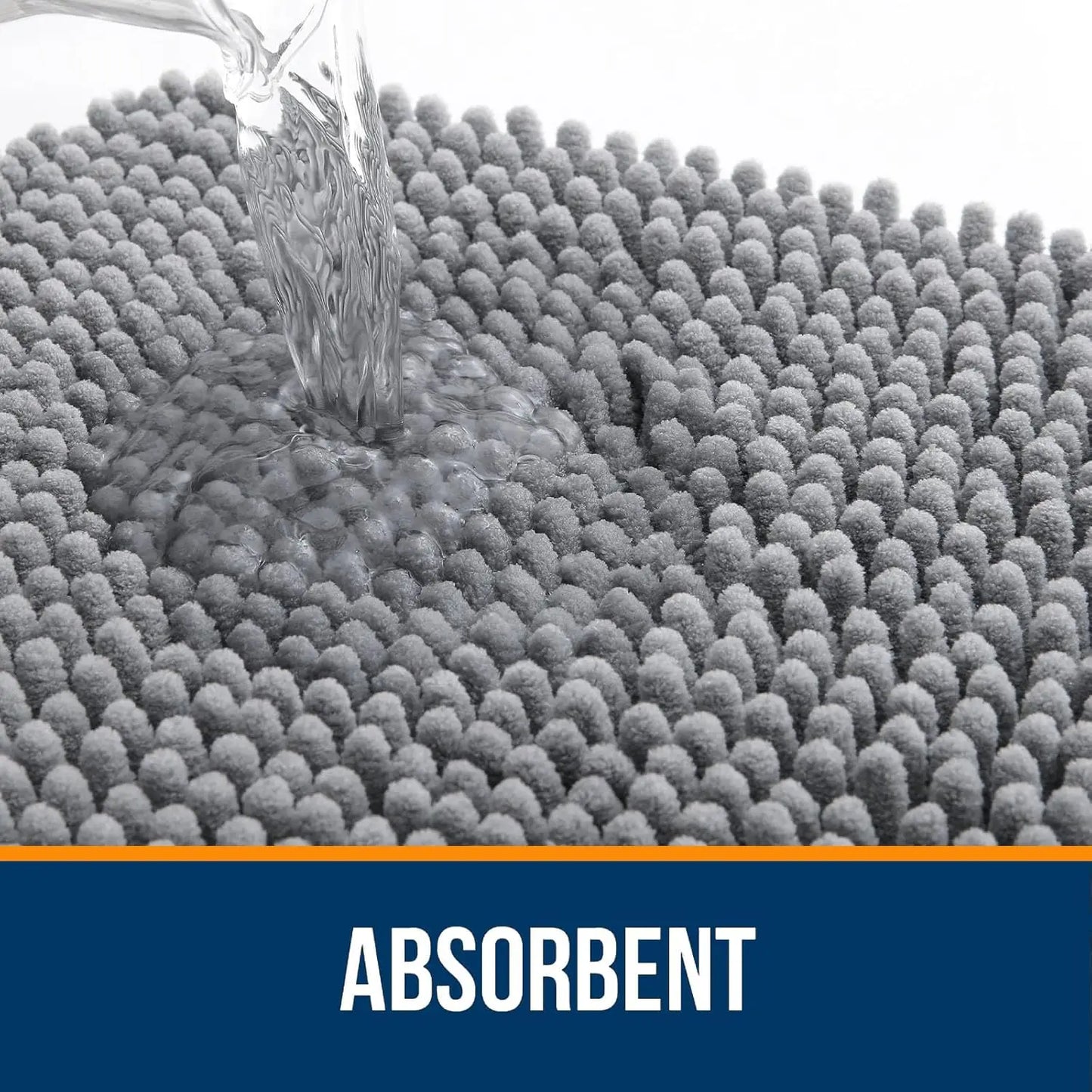 Bathroom Rugs Soft Absorbent Chenille Bath RugsRubber Backing Quick Dry Machine Washable Bath Mats for Bathroom Floor Tub Shower