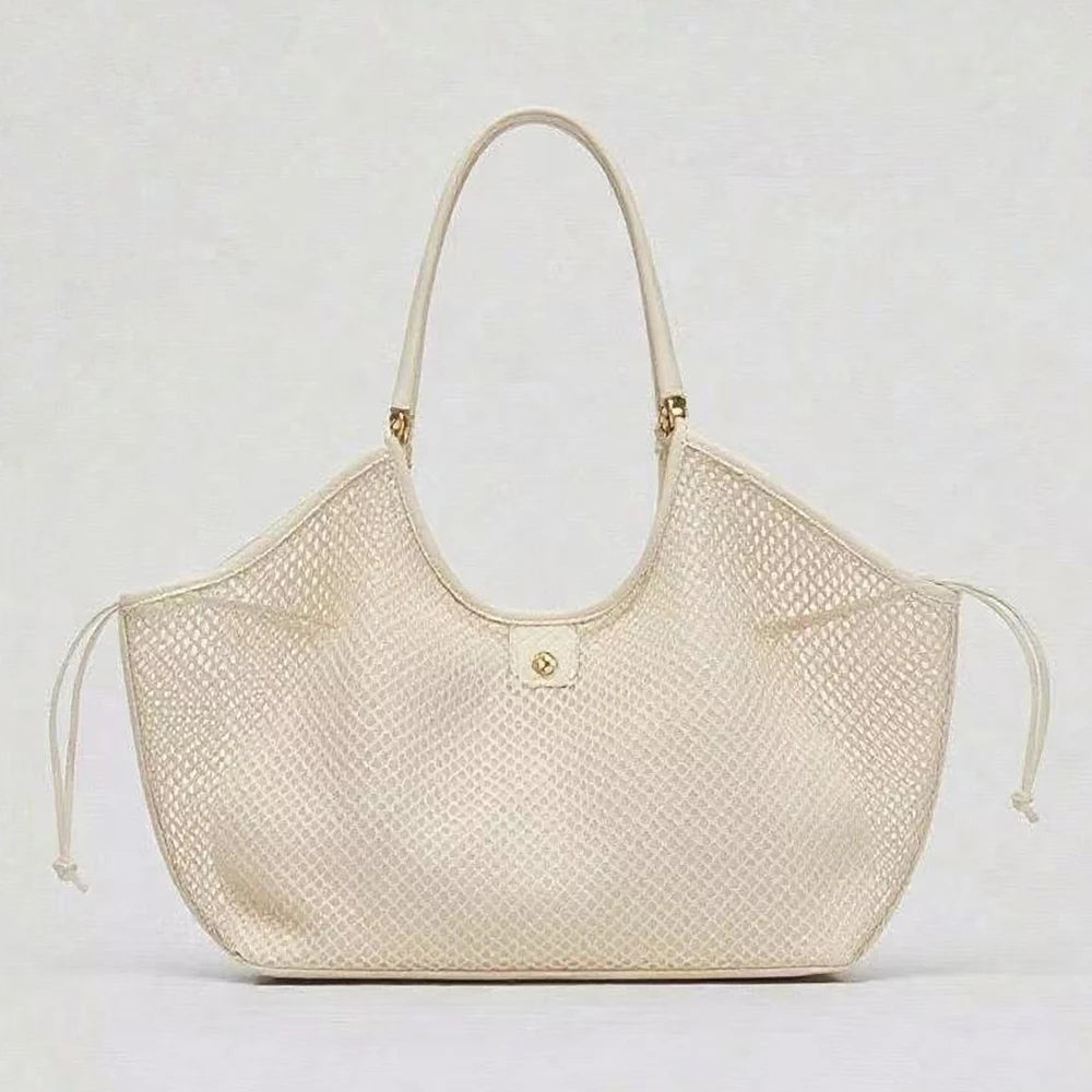 Hollow Mesh Wing Tote Bag Luxury Designer Shoulder Bags for Women Large Capacity Fishing Net Handbag Top Handle Shopper Purses