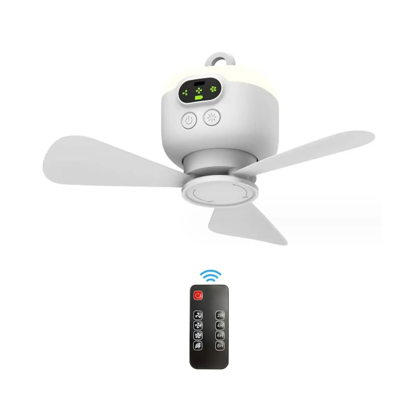Portable ceiling fan 8000mAh outdoor camping fan tent ventilation cooler rechargeable electric fan foldable fan blades