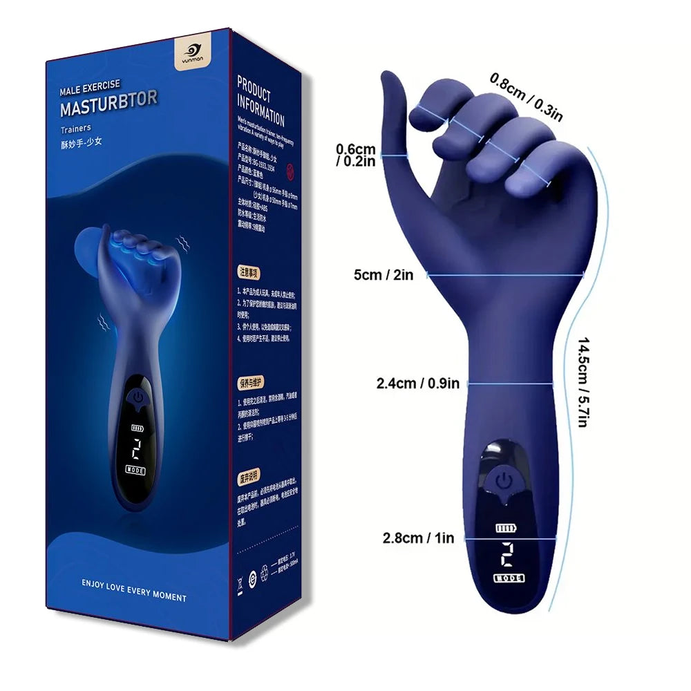 Sex Toys for Men Rechargeable Penis Massager with 9 Vibrators Male Masturbator Delay Lasting Glans Trainer Men's Glans Vibrator