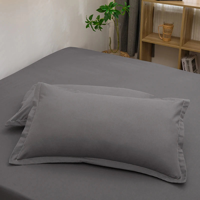 2pcs Pillowcase Decorative Cushion Cover Envelope Style White Gray Khaki Solid Color Home Body Pillow Case 48X74cm