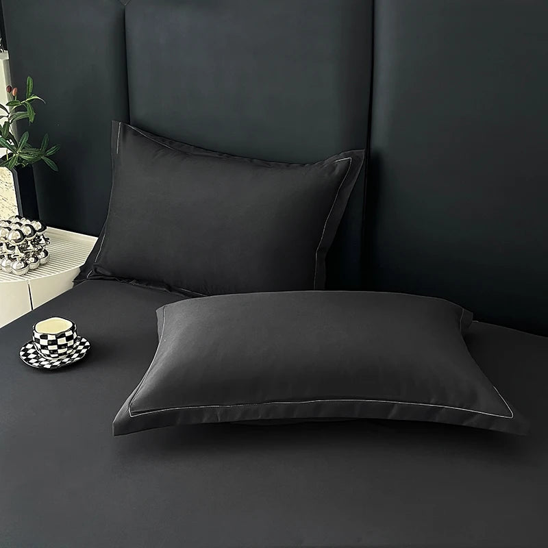 2pcs Pillowcase Decorative Cushion Cover Envelope Style White Gray Khaki Solid Color Home Body Pillow Case 48X74cm