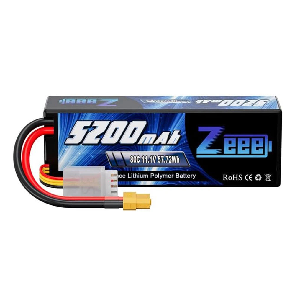 1/2pcs Zeee 3S 5200mAh Lipo Battery 11.1V 80C with T/XT60/EC3/5 Plug Hardcase for RC Car Buggy Truck FPV Drone RC Model Parts