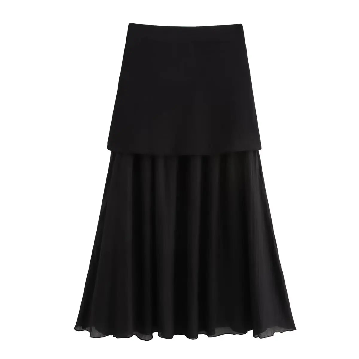 HH Women Skirt Set Wine Red Knitted V-Neck Sleeveless Slim Vest +Solid High Waist Zipper Patchwork Long Skirt Street
