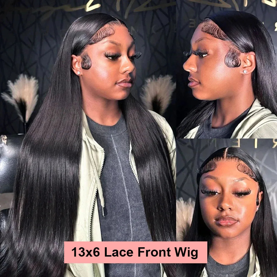 30 Inch 13x6 Lace Frontal Human Hair Bone Straight Wigs 180 Density Pre Plucked Brazilian 360 Lace Front Wig Remy Hair For Women