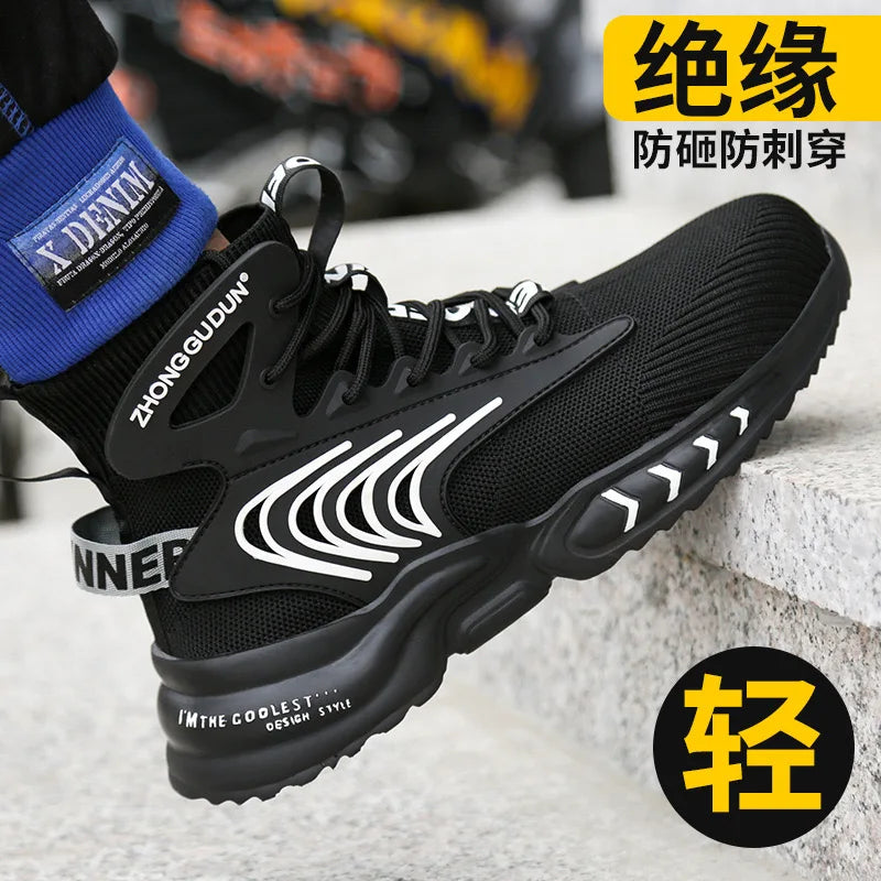 New socks sneakers men's breathable shoes protective shoes anti-smash anti-puncture plastic steel clad head work insulation