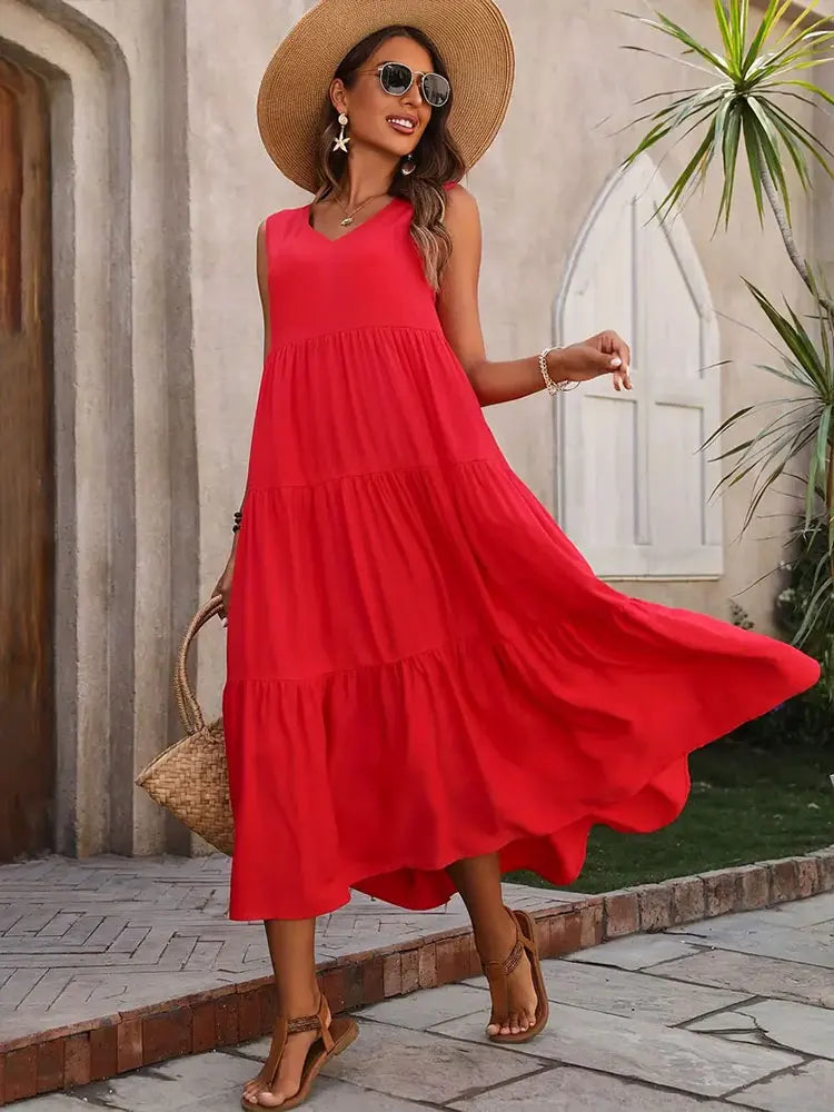 Women Dress Summer Casual Brand Dresses Elegant Yellow Black Dress Femme