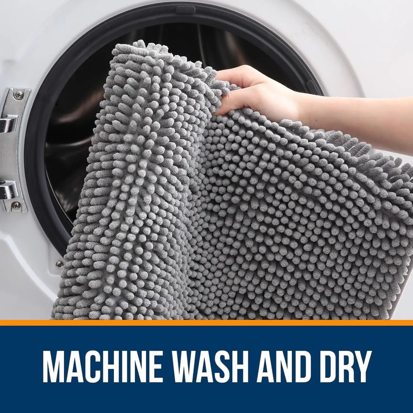 Bathroom Rugs Soft Absorbent Chenille Bath RugsRubber Backing Quick Dry Machine Washable Bath Mats for Bathroom Floor Tub Shower