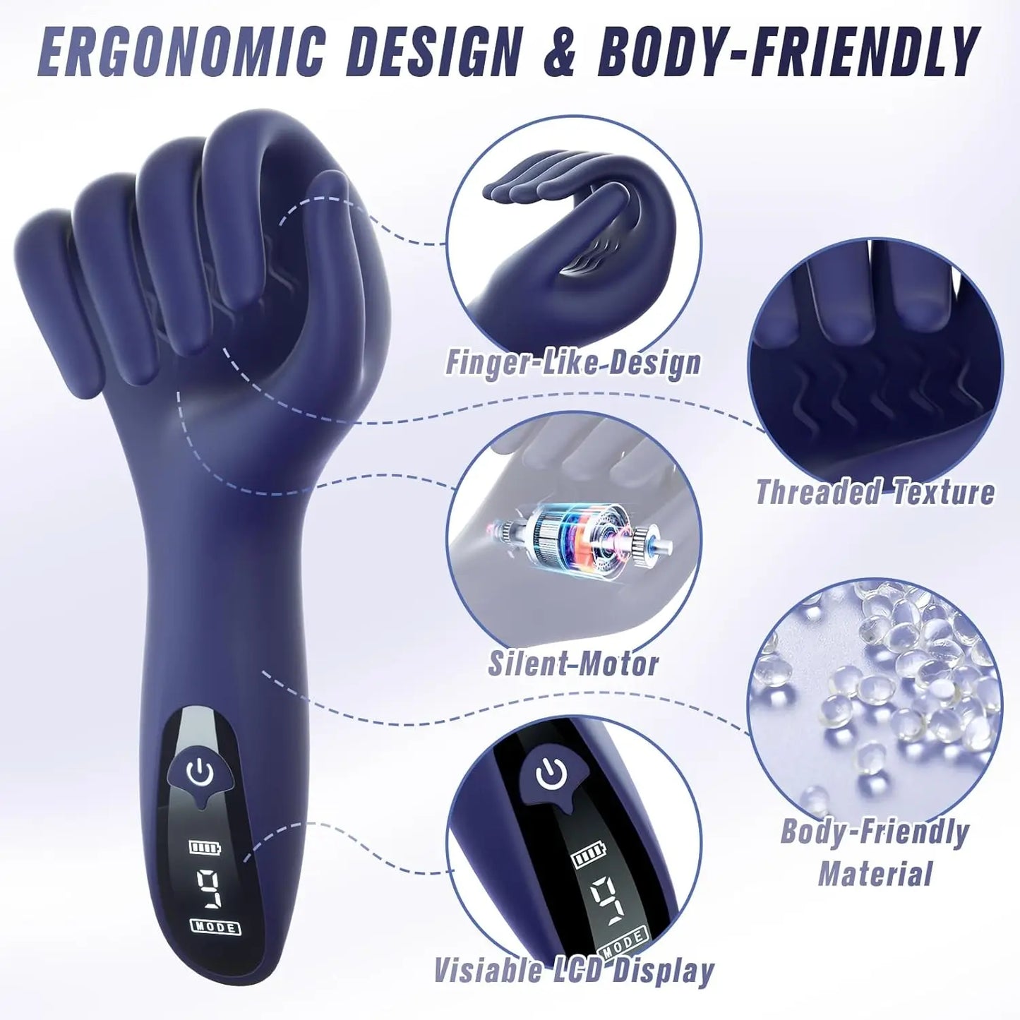 Sex Toys for Men Rechargeable Penis Massager with 9 Vibrators Male Masturbator Delay Lasting Glans Trainer Men's Glans Vibrator