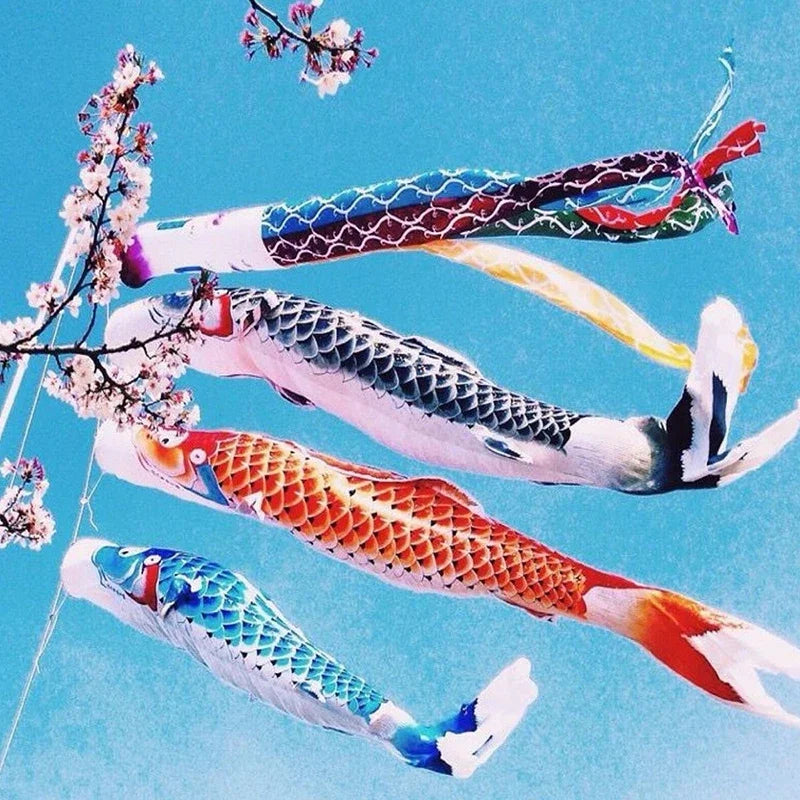 40cm-100cm Carp Windsock Traditional Japanese Carp Windsock Hanging Home Decoration Fish Flag Festival Carp Windsock Streamer