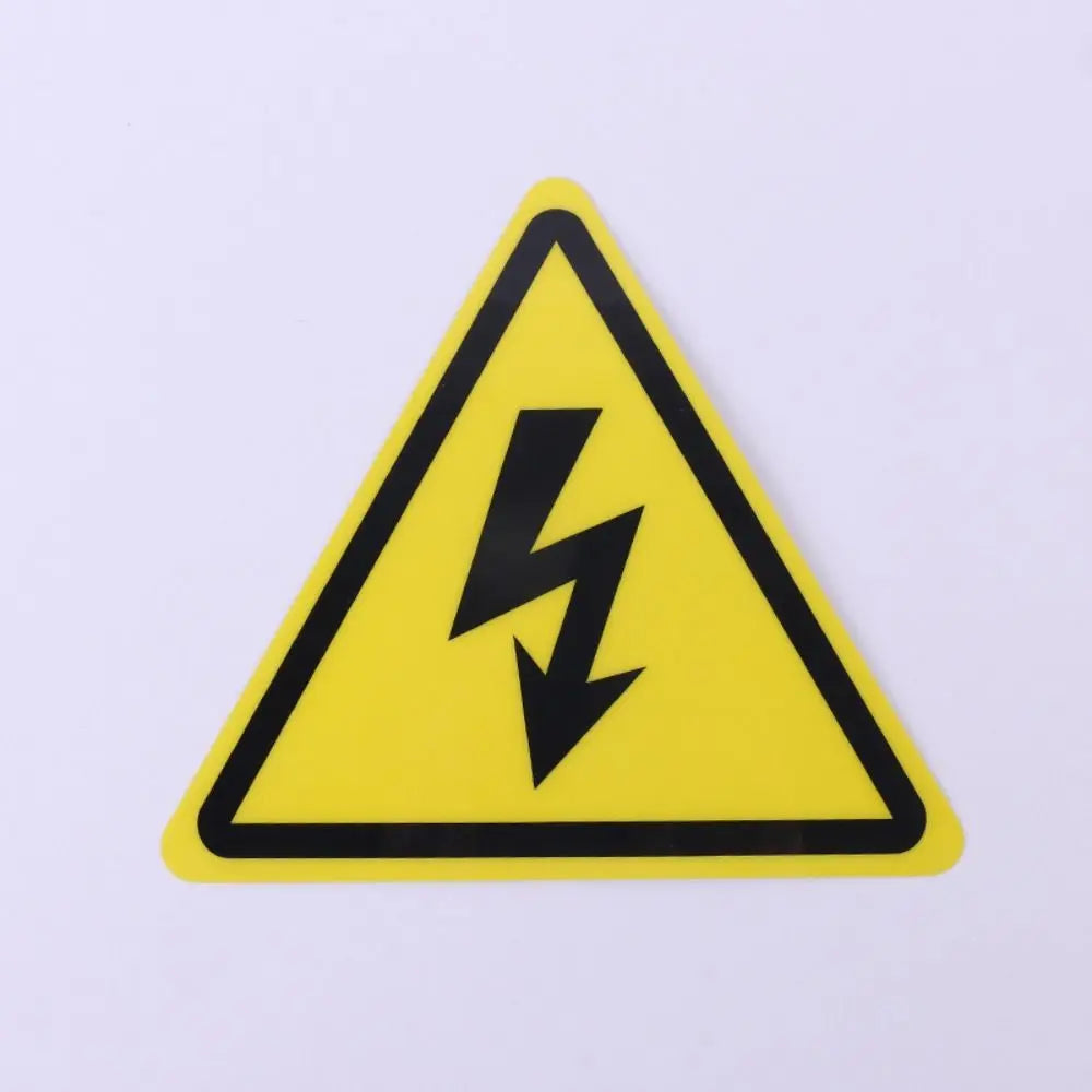 5Pcs PVC Warning Sticker Electrical Shock Hazard Adhesive Labels 3.6/5/8/10/15cm Yellow Danger Electric Box Notice Decal