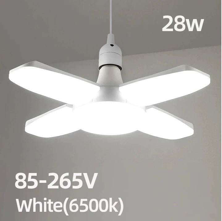 E27 Fan Shape LED Bulb AC85-265V 28W Foldable Led Light Bulb Lampada For Home Living Room Warehouse Garage Ceiling Light