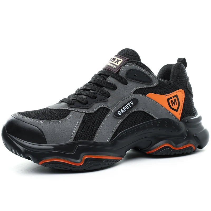 Fashion Sports Shoes Work Boots Puncture-Proof Safety Shoes Men Steel Toe Shoes Security Protective Shoes Indestructible