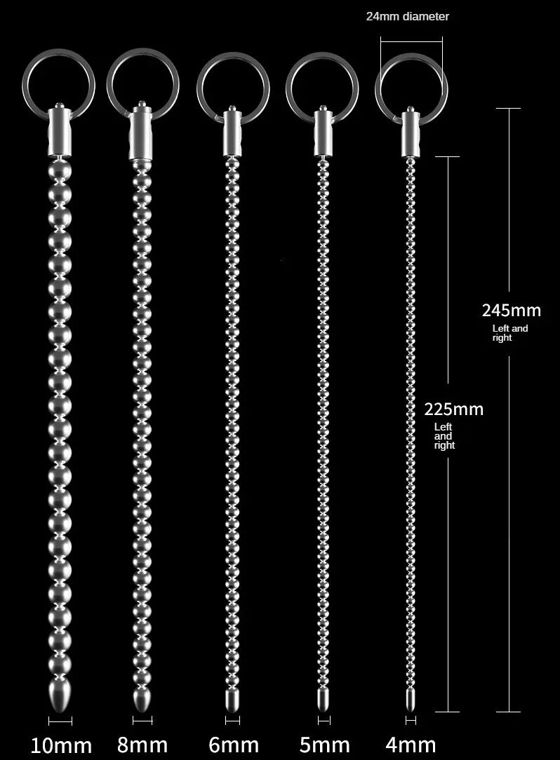 Stainless Steel Urethral Sound Dilators Penis Plug Insert Stimulation Catheter Beads Male Masturbator Horse Eye Sticks BDSM