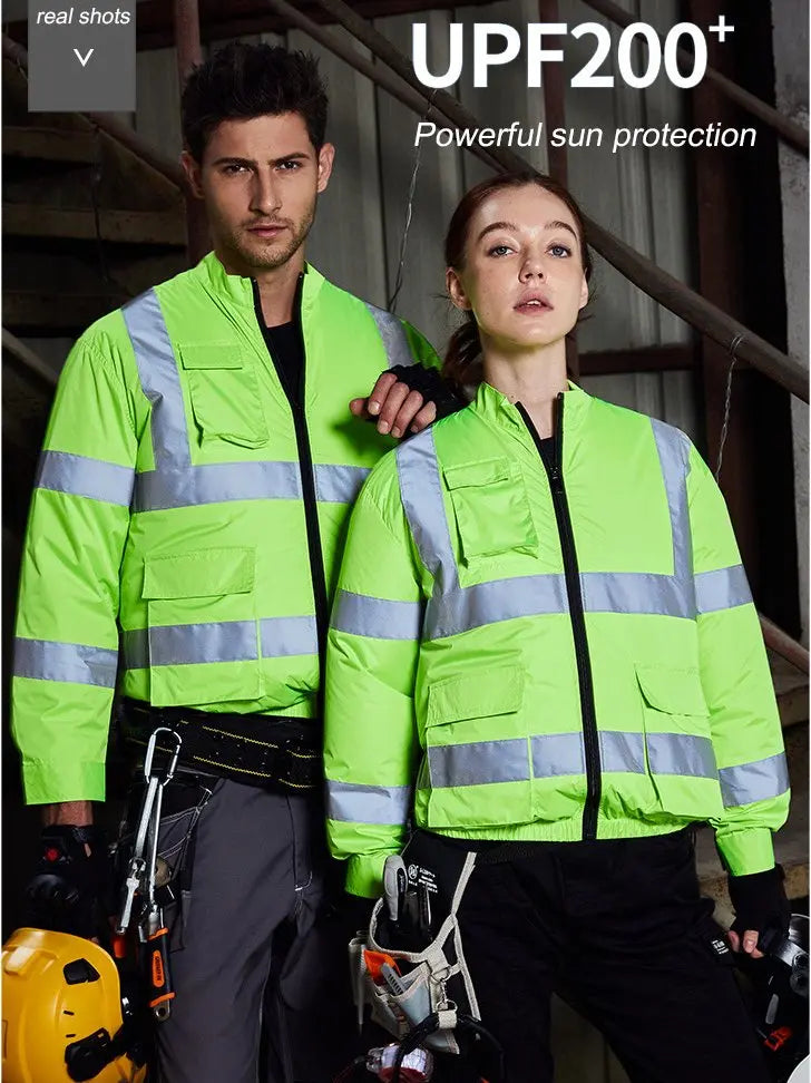 Cooling Air-Conditioned Workwear Hi-Viz Reflective Municipal Fan Jacket High-Visibility Safety Clothing for Construction Traffic
