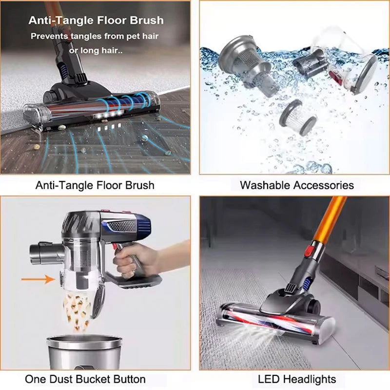 Handheld Wireless Vacuum Cleaner, Removable Battery, 20kPa Powerful Suction Cordless Stick Vacuum for Home Floor Carpet Clean