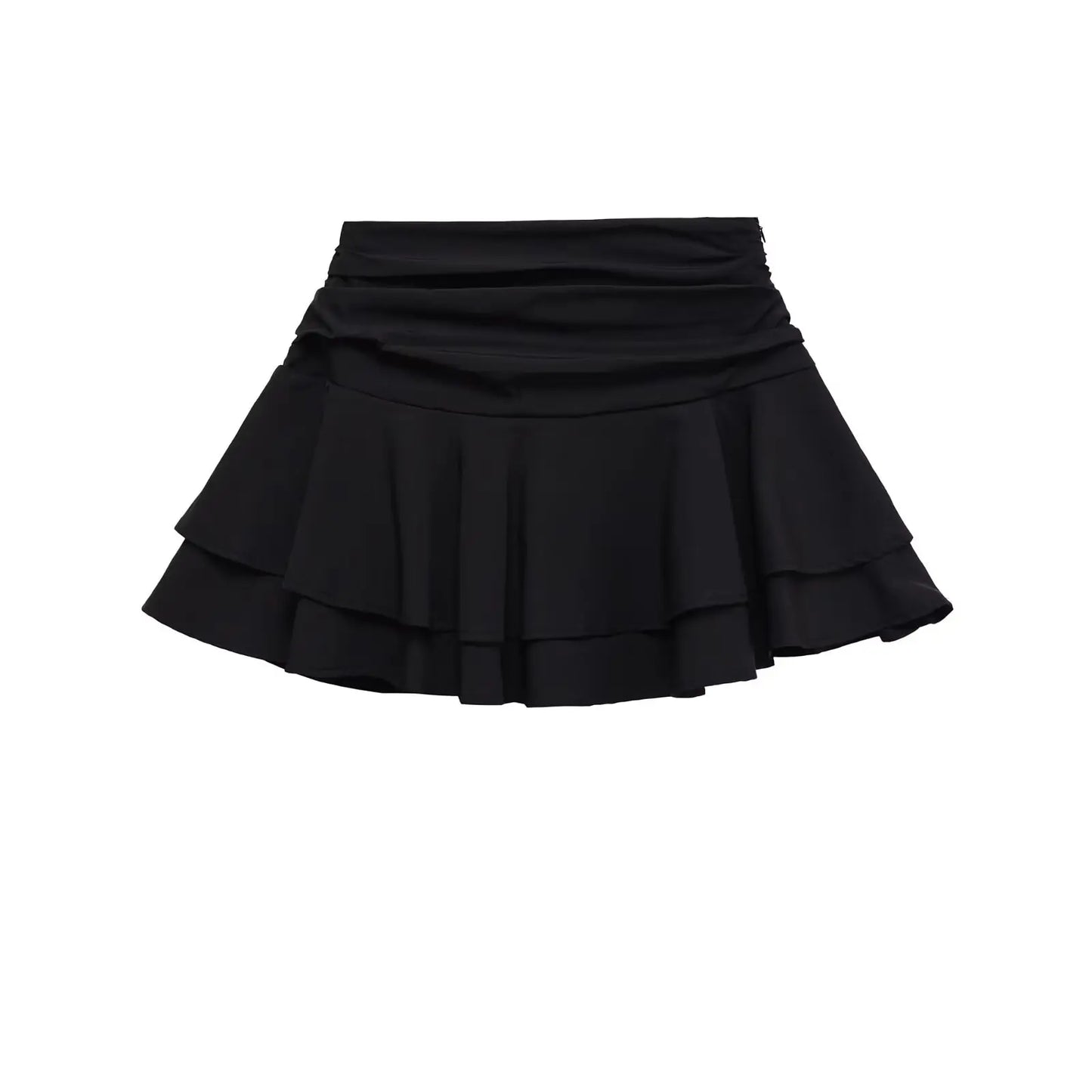 ETJ 2025  women's summer new sexy fashion hot girl style flouncy stacked decoration mid-waist short skirt pants