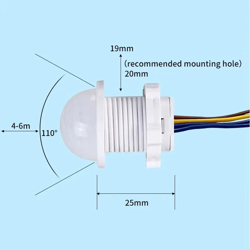 Light Motion Sencor Switch AC 220V 110V PIR Movement Detector Automatic 30s Delay for Lamp Presence Sensor Hallway Aisles Garage