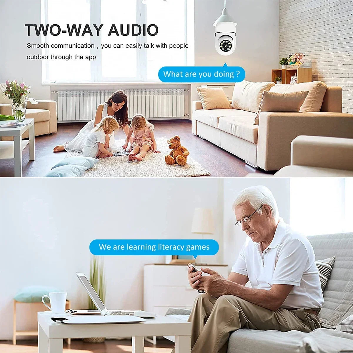 E27 Bulb 8MP Wireless Wifi Surveillance Camera Full Color Video Night Vision HD Automatic Human Tracking CCTV Security IP Camera