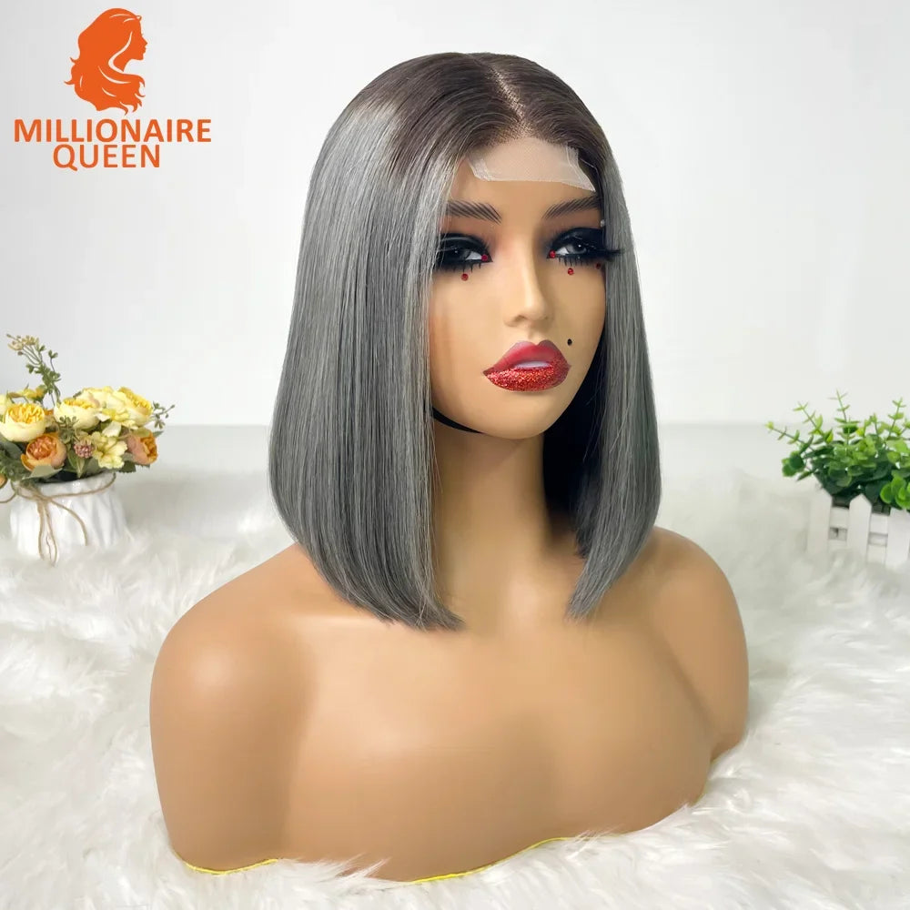 Highlight P4/30 Brown Vietname Bone Straight Bob Wig Super Double Drawn Human Hair 2x6 Glueless Lace Closure Wig For Black Women