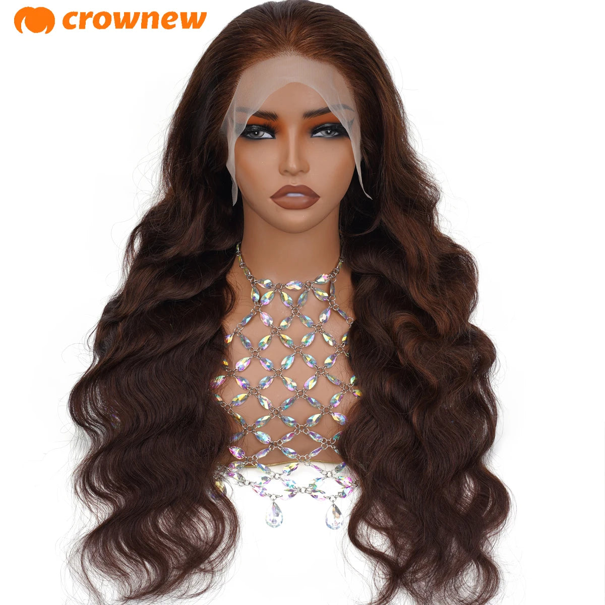 #4 Brown Human Hair Wig Body Wave Lace Front Wig 13X4 HD Lace Frontal Wig 200% Chocolate Brown Lace Front Wigs Colored Brown Wig