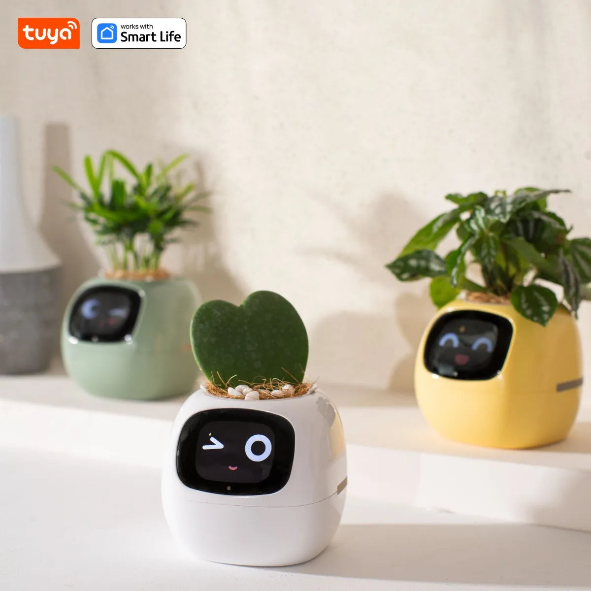Gen1 Tuya Ivy Smart Planter,Endless Fun Over 49 Rich Expressions,7 smart sensors,AI Chips Make Raising Plants Easy and Fun