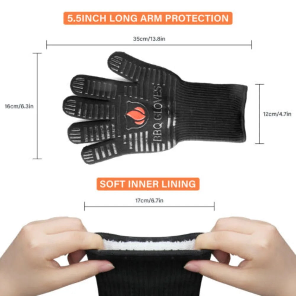 Heat insulation Fireplaces Stoves Log Burner Resistant Glove Fire Heat Glove Heat-resistant Glove Fire-resistant
