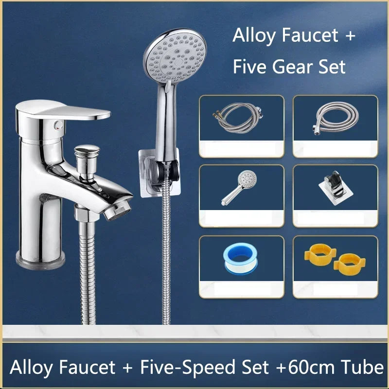 Bathroom Wash Faucet Single Hole Basin Faucet with Shower Sink Basin Wash Basin Bathroom Accessories
