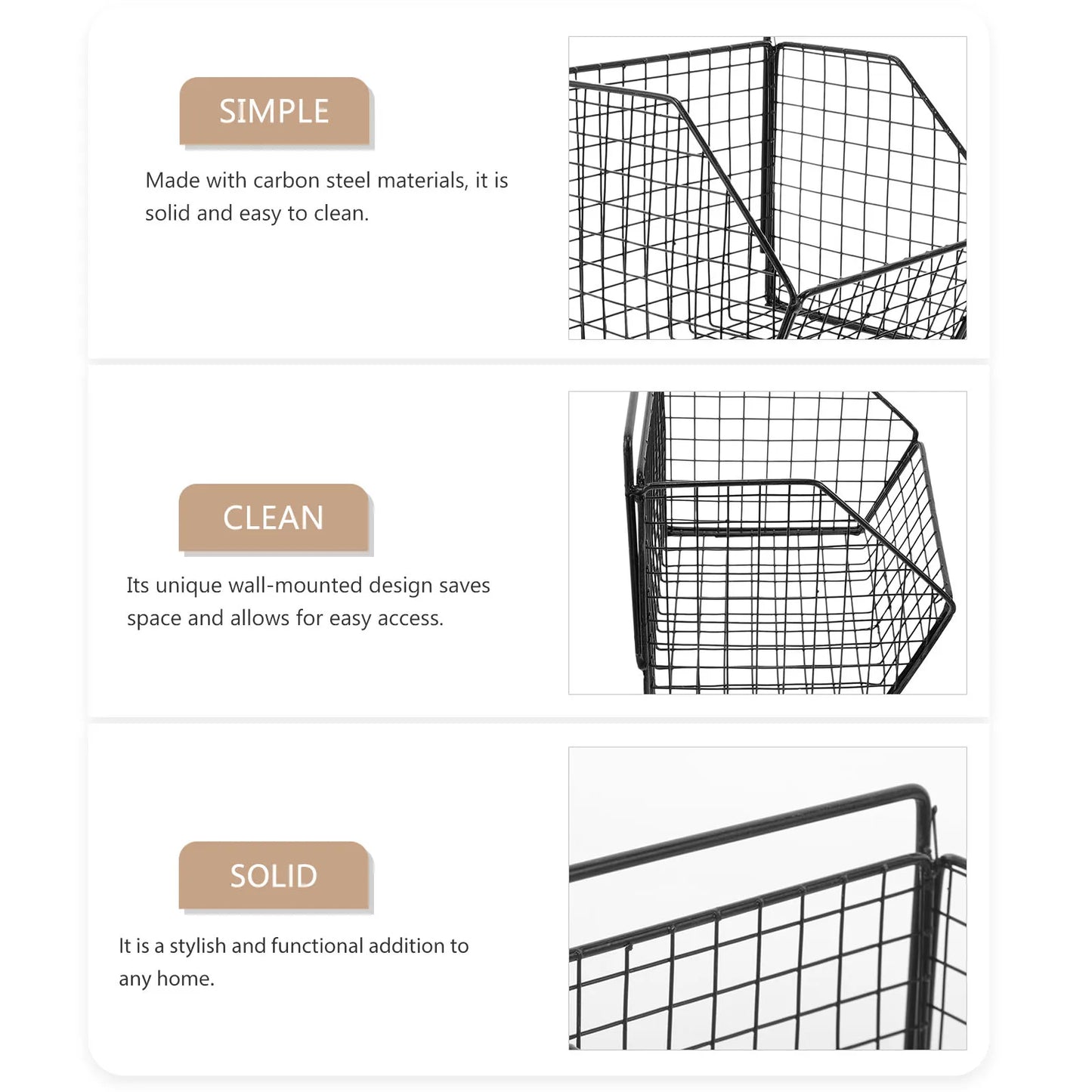 Wall Mounted Double Layer Kitchen Storage Metal Carbon Steel Vegetable ganizer Baskets For Mount Storage Holders Racks Wall