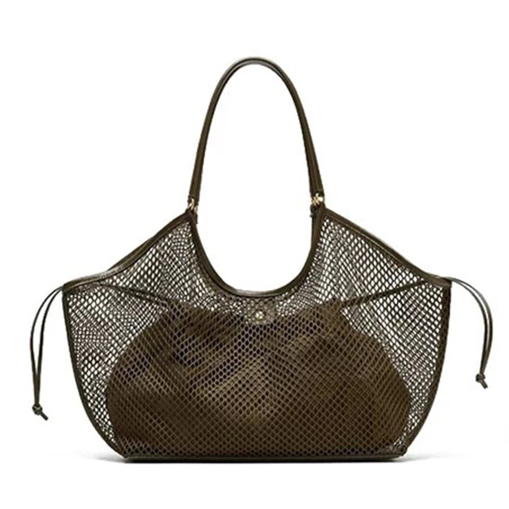 Hollow Mesh Wing Tote Bag Luxury Designer Shoulder Bags for Women Large Capacity Fishing Net Handbag Top Handle Shopper Purses