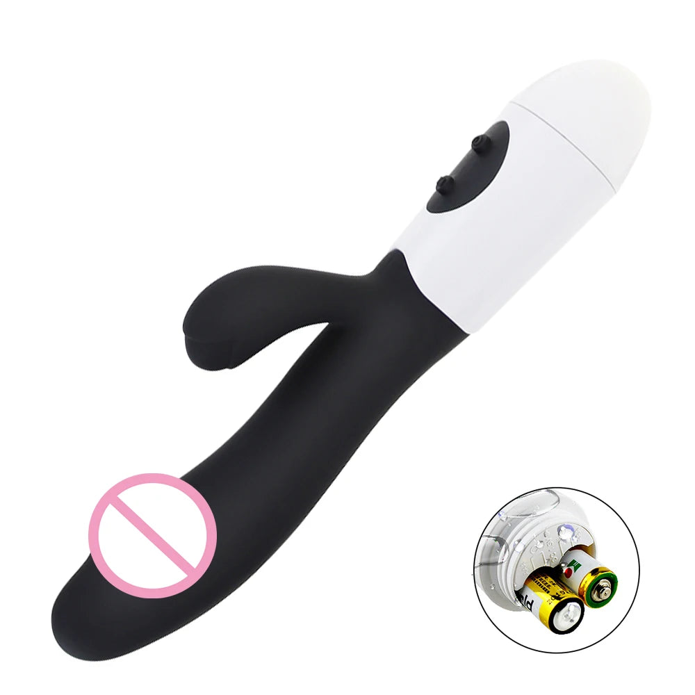 Rabbit Dildo Vibrator Dual Vibration Women's G-Spot Vaginal Clitoral Stimulation Massager for Adult Female Masturbation Sex Toy