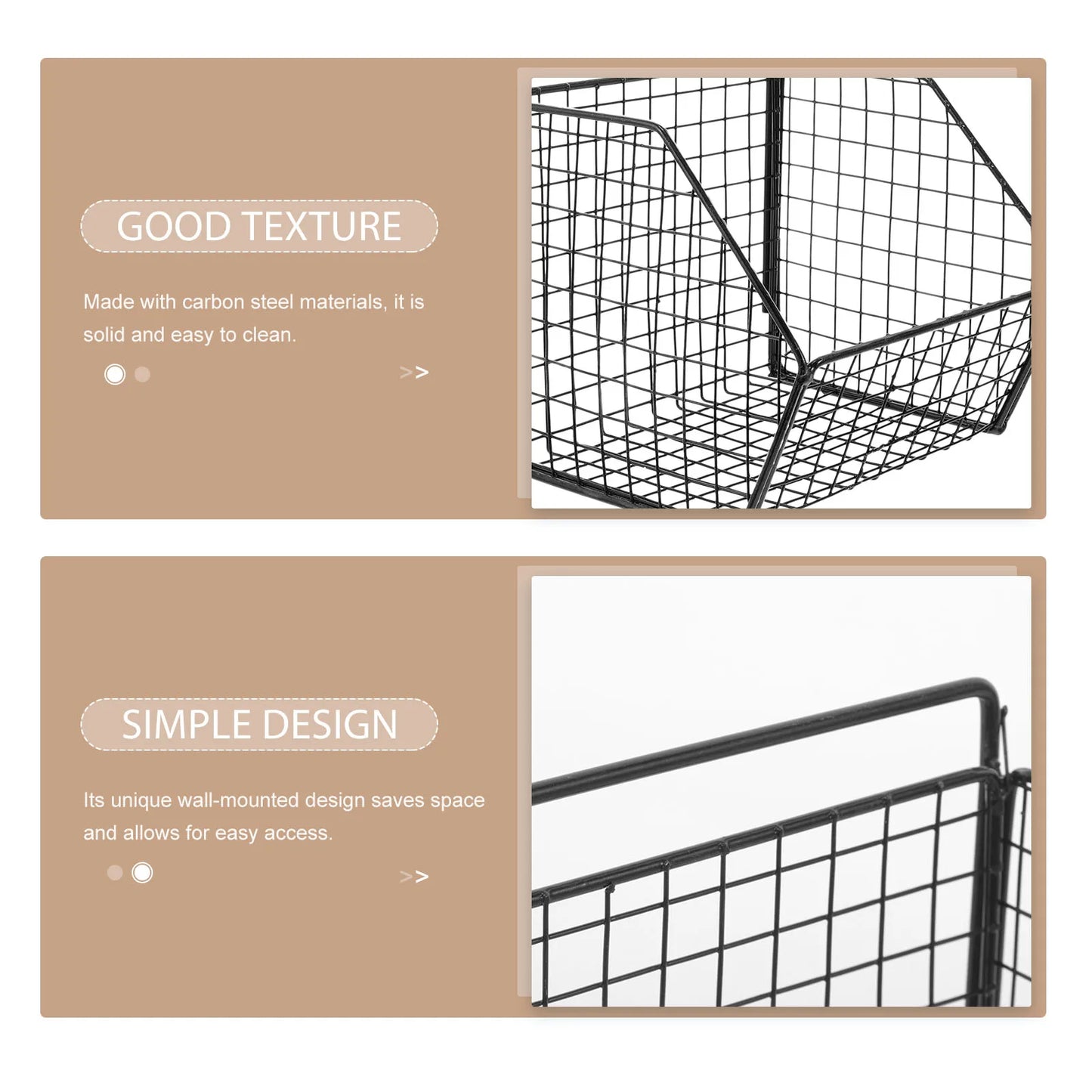 Wall Mounted Double Layer Kitchen Storage Metal Carbon Steel Vegetable ganizer Baskets For Mount Storage Holders Racks Wall