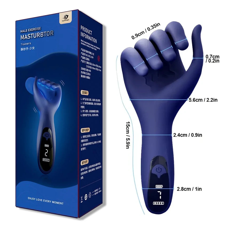 Sex Toys for Men Rechargeable Penis Massager with 9 Vibrators Male Masturbator Delay Lasting Glans Trainer Men's Glans Vibrator