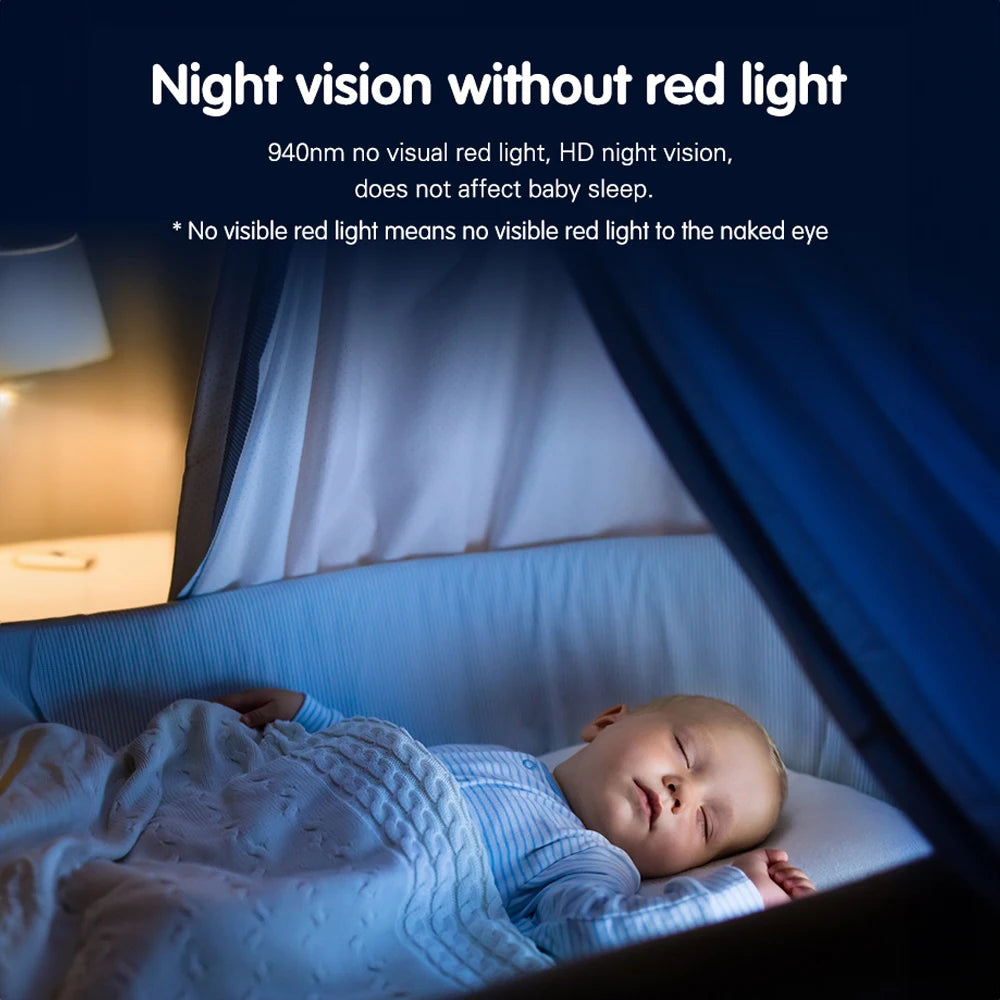 Tuya Smart Video Baby Monitor HD 5" IPS Display No Red Night Exposure Night Vision WiFi 1080P Infant Camera with 64G TF Card