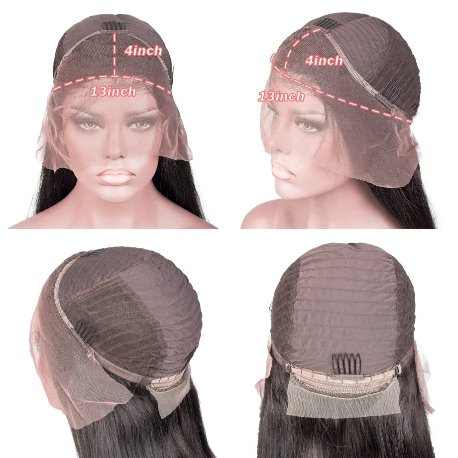 Purple Color Straight Human Hair Wig HD Transparent Glueless PrePlucked Lace Front Wig Lavender Violet Purple Human Hair Wigs