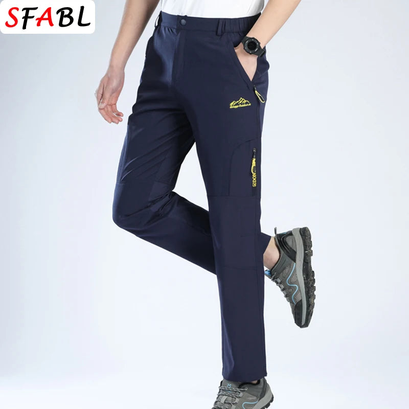 Summer Outdoor Sports Pants Men Women Hiking Camping Trousers Quick Dry Stretch Tactical Pants Lightweight Trekking Pants XL-5XL