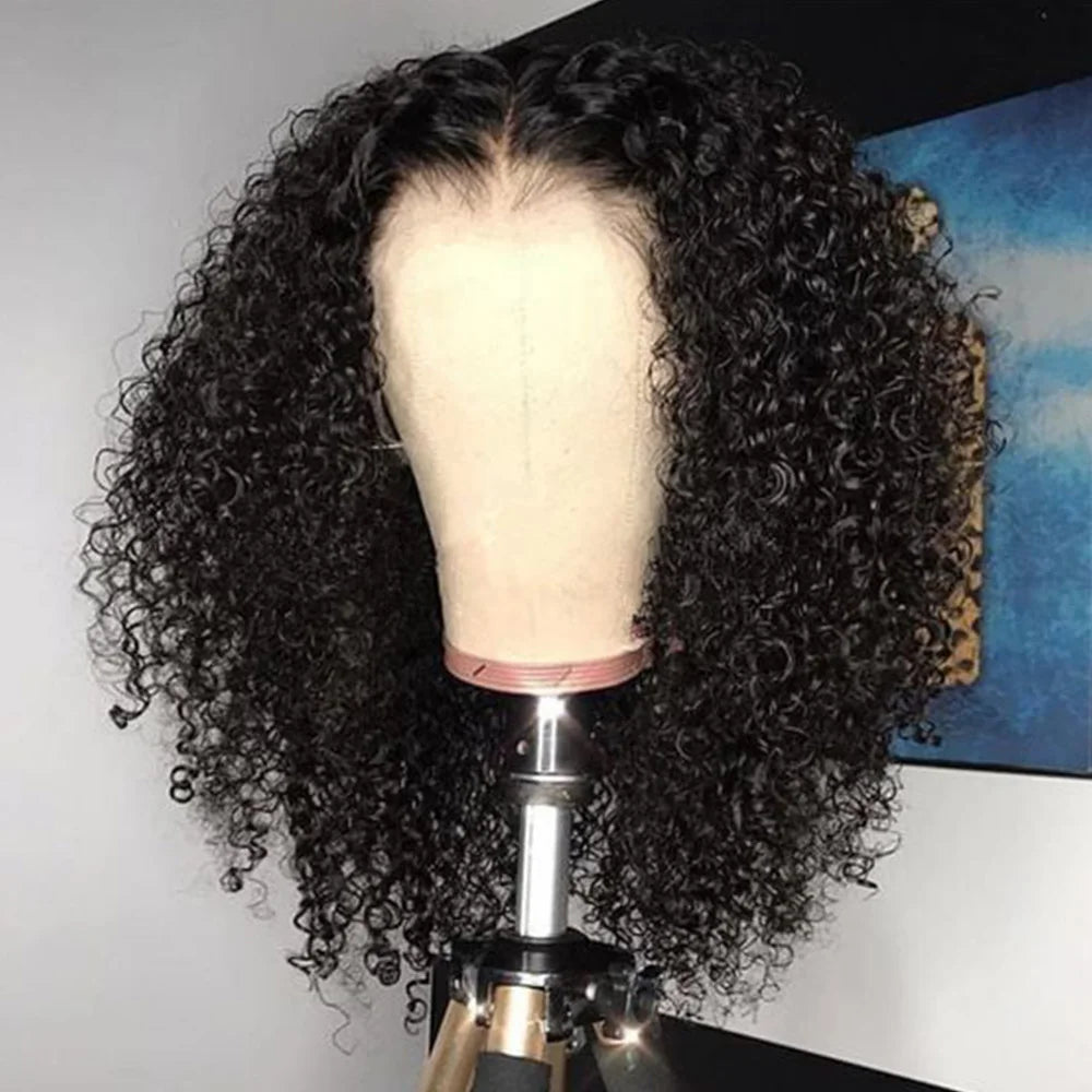 Kinky Curly Wig Human Hair Lace Front Wig Curly 4C Edges Wigs Pre Plucked 13x6 Lace Frontal Human Hair Wigs for Black Women