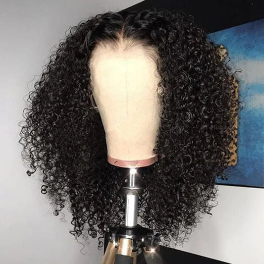 Kinky Curly Wig Human Hair Lace Front Wig Curly 4C Edges Wigs Pre Plucked 13x6 Lace Frontal Human Hair Wigs for Black Women