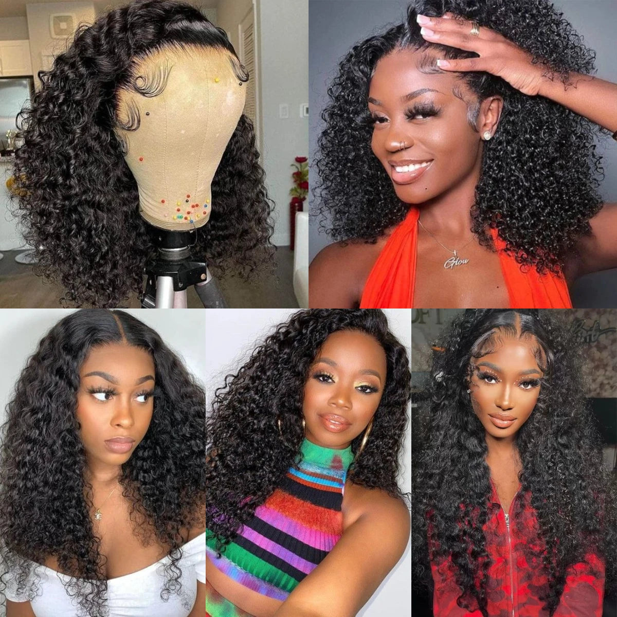 Kinky Curly Wig Human Hair Lace Front Wig Curly 4C Edges Wigs Pre Plucked 13x6 Lace Frontal Human Hair Wigs for Black Women