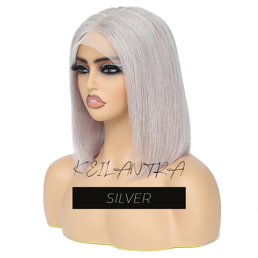 Lime Green Bob Lace Front Wigs Human Hair Wigs Green Wig Short Bob Wigs Straight 13X4 Colored Lace Frontal Wigs Rose Neon