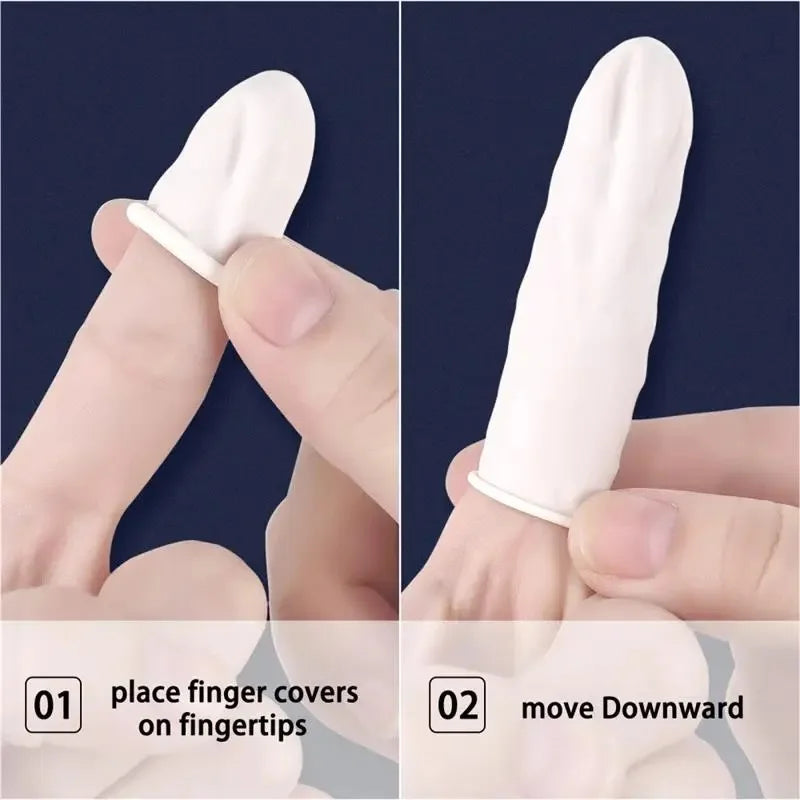 20/100PCS Anti-static Latex Finger Cots Non-slip Disposable Rubber Finger Protectors Fingertip Sleeves