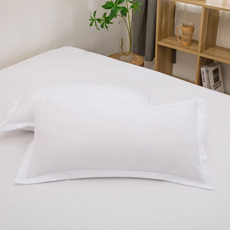 2pcs Pillowcase Decorative Cushion Cover Envelope Style White Gray Khaki Solid Color Home Body Pillow Case 48X74cm