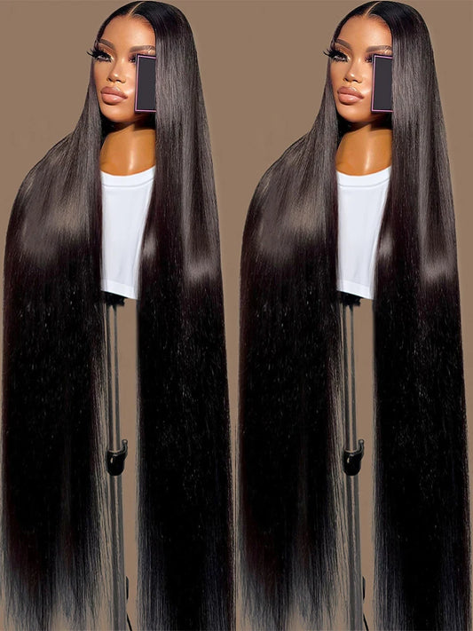 40 46 Inch Bone Straight Lace Front Wig 13x4 13x6 HD Lace Frontal Human Hair Brazilian 7x5 Hd Glueless Wigs Human Hair For Women