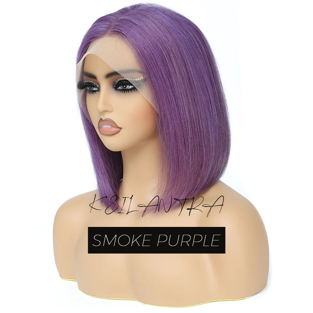 Lime Green Bob Lace Front Wigs Human Hair Wigs Green Wig Short Bob Wigs Straight 13X4 Colored Lace Frontal Wigs Rose Neon